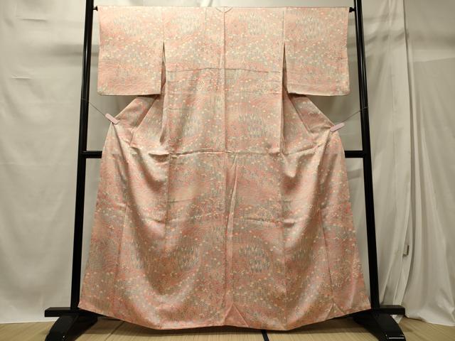 平和屋着物■上質な小紋 草花文 暈し染め 正絹 逸品 CABC4113oy