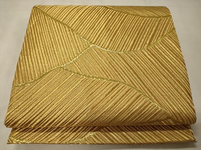 平和屋着物◎全通柄袋帯　道長文　金糸　正絹　逸品　CABC4149oy