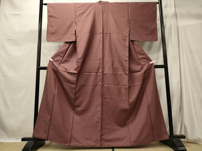 平和屋着物■上質な色無地 紫鳶色 正絹 逸品 CABC4212oy