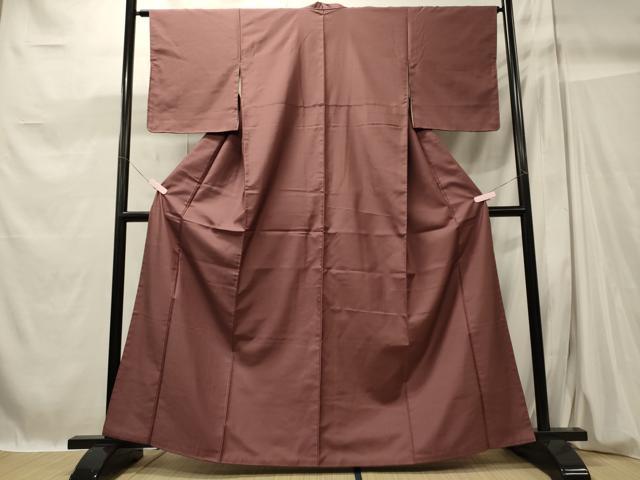 平和屋着物■上質な色無地 紫鳶色 正絹 逸品 CABC4212oy