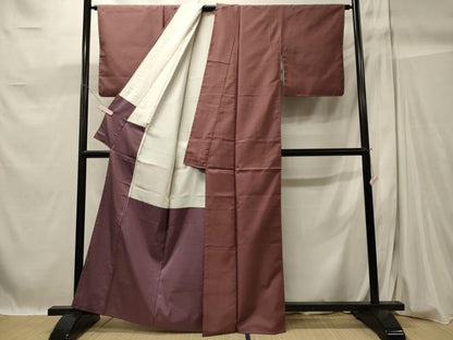 平和屋着物■上質な色無地 紫鳶色 正絹 逸品 CABC4212oy