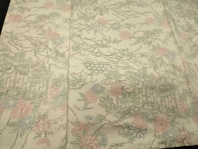 平和屋着物■上質な紬　草花文　正絹　逸品　CABC4224oy