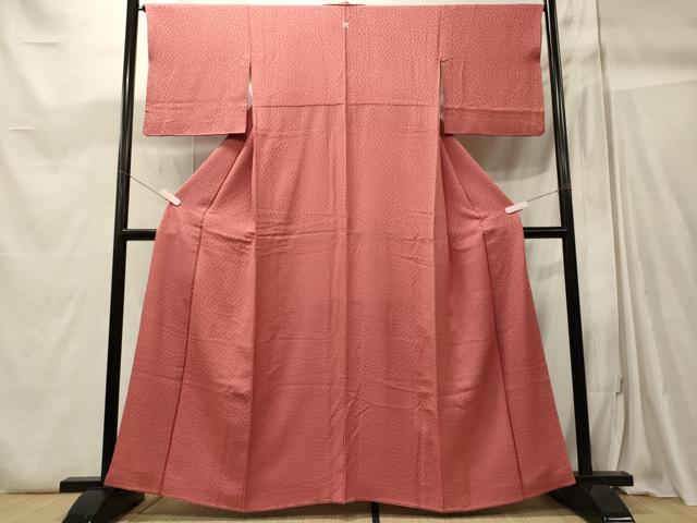 平和屋着物■上質な色無地 真朱色 正絹 逸品 CABC4258oy