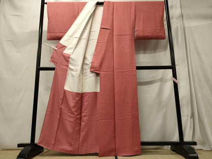 平和屋着物■上質な色無地 真朱色 正絹 逸品 CABC4258oy