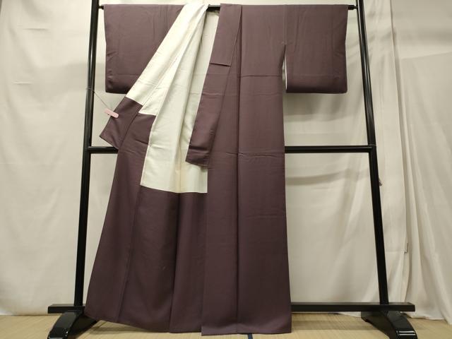 平和屋着物■上質な色無地 古代紫色 正絹 逸品 CABC4260oy