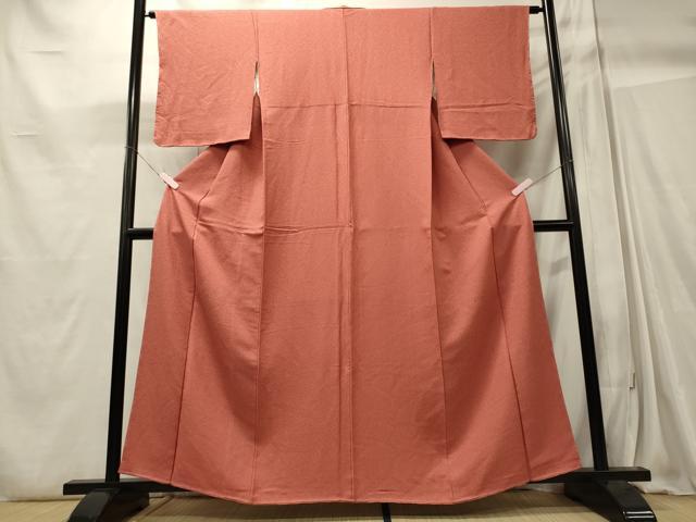 平和屋着物■上質な色無地 甚三紅色 正絹 逸品 未使用 CABC4262oy