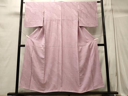 平和屋着物■上質な色無地　道長草花地紋　紅藤色　正絹　逸品　CABC4271oy