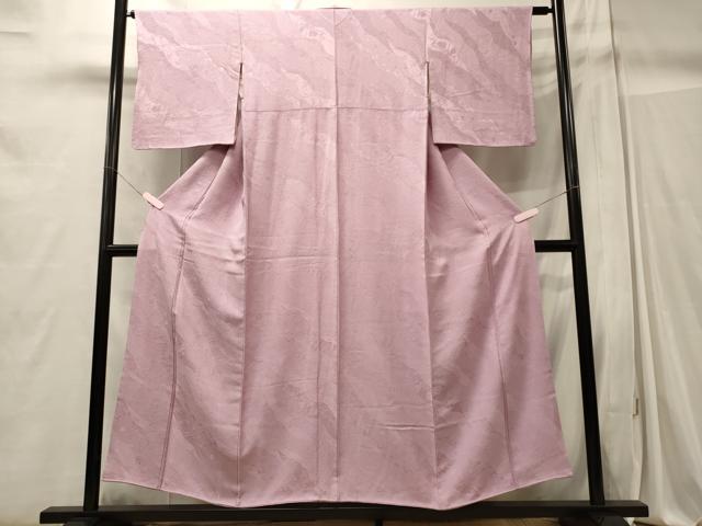 平和屋着物■上質な色無地　道長草花地紋　紅藤色　正絹　逸品　CABC4271oy