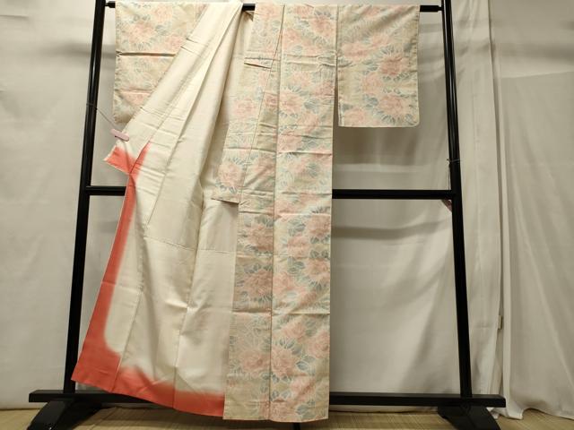 平和屋着物■上質な紬 草花文 正絹 逸品 CABC4278oy