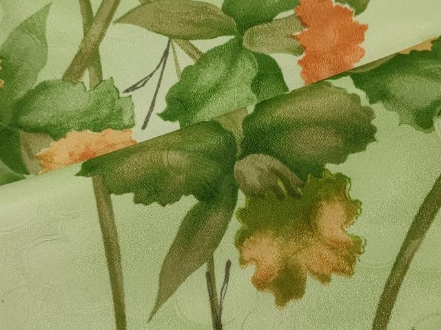 平和屋着物■小紋 草花文 暈し染め 洗える着物 未使用 CABC4292oy