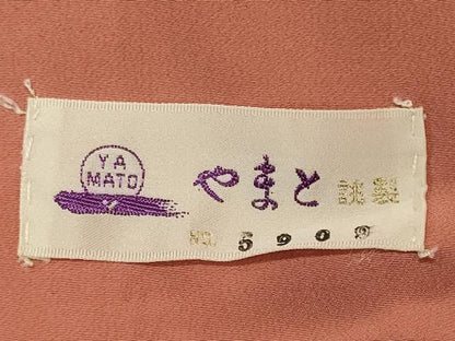 平和屋着物■上質な色無地 流水草葉地紋 薄紅色 やまと誂製 正絹 逸品 CABC4310oy