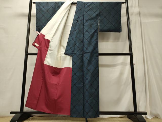 平和屋着物■上質な紬 菱文 やまと誂製 正絹 逸品 CABC4313oy