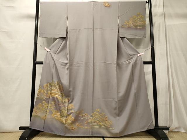 平和屋着物■訪問着 風景松文 金彩 正絹 逸品 CABC4320oy