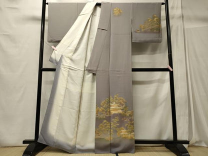 平和屋着物■訪問着 風景松文 金彩 正絹 逸品 CABC4320oy