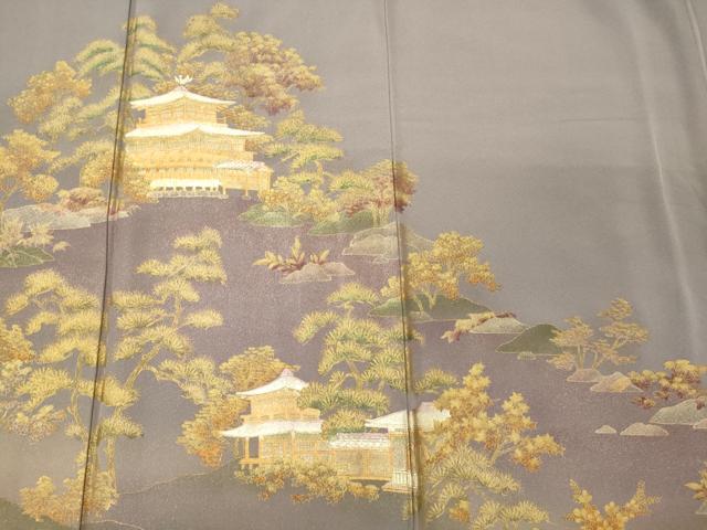 平和屋着物■訪問着 風景松文 金彩 正絹 逸品 CABC4320oy