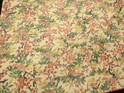 平和屋着物■上質な紬　手描き　休み鳥枝花文　正絹　逸品　CABC4331oy