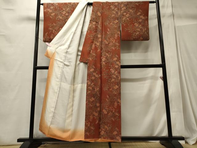 平和屋着物■上質な小紋　枝花文　金彩　正絹　逸品　CABC4339oy