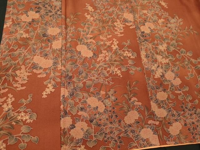 平和屋着物■上質な小紋　枝花文　金彩　正絹　逸品　CABC4339oy