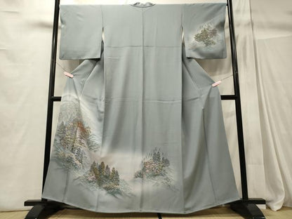 平和屋着物■訪問着　風景樹林文　清水寺　暈し染め　金彩　正絹　逸品　CABC4341oy