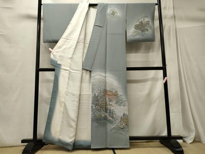 平和屋着物■訪問着　風景樹林文　清水寺　暈し染め　金彩　正絹　逸品　CABC4341oy