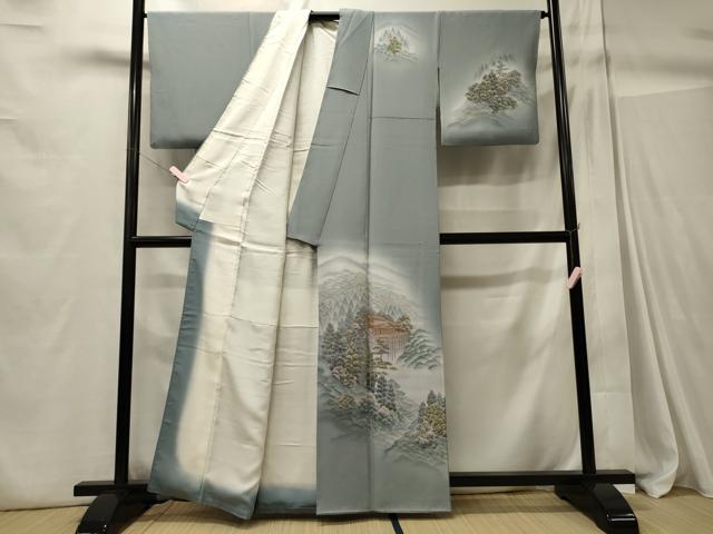 平和屋着物■訪問着　風景樹林文　清水寺　暈し染め　金彩　正絹　逸品　CABC4341oy