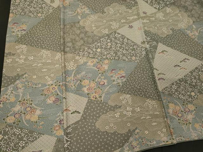 平和屋着物■上質な小紋　切り嵌め花唐草松文　正絹　逸品　CABC4346oy