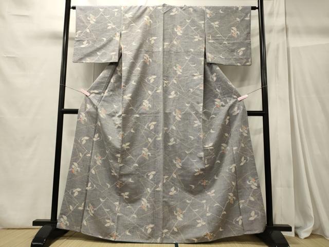 平和屋着物■上質な紬 枝葉文 正絹 逸品 CABC4354oy