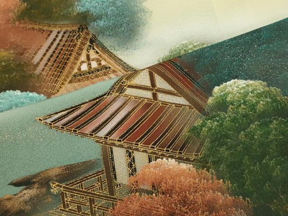 平和屋着物■訪問着 作家物 手描き 風景草木文 四季万葉 暈し染め 金彩 正絹 逸品 CABC4358oy