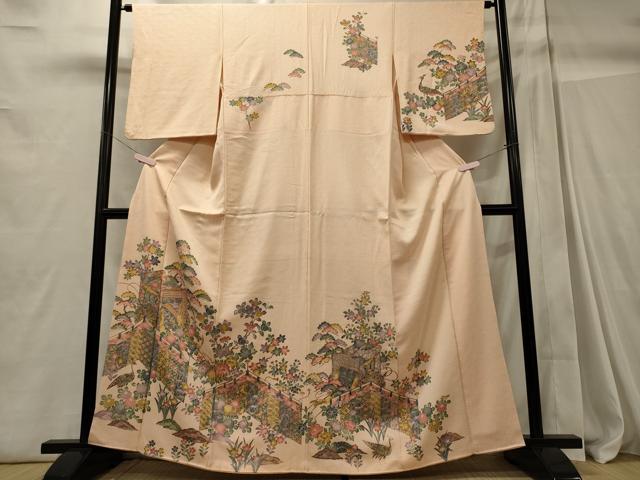 平和屋着物■訪問着 御所車吉祥花松文 正絹 逸品 CABC4359oy