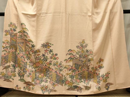 平和屋着物■訪問着 御所車吉祥花松文 正絹 逸品 CABC4359oy