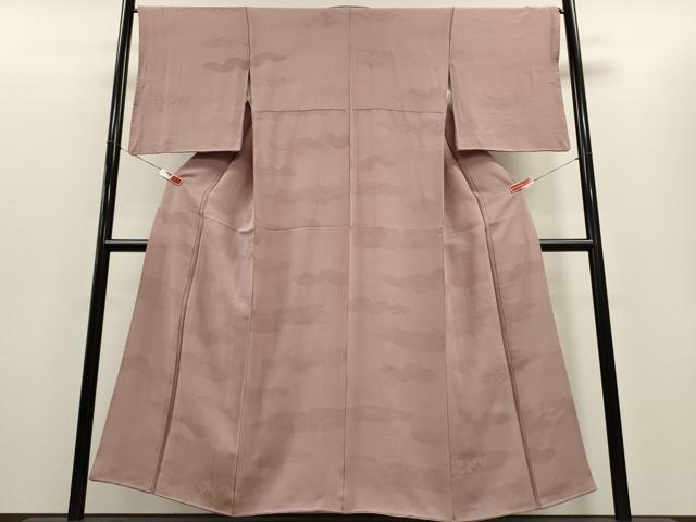 平和屋着物■上質な色無地 雲取り花松地紋 石竹色 正絹 逸品 CABC4387oy