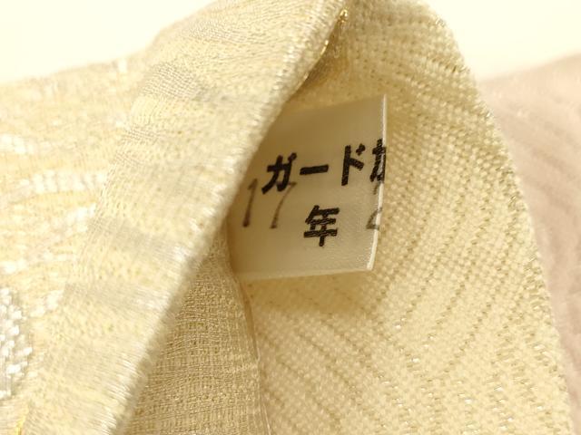 平和屋着物▼両面　六通柄袋帯　松葉舞梅文　金銀糸　正絹　逸品　CABC4422dy