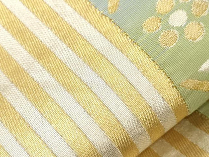 平和屋着物▼六通柄袋帯 幾何学文 金銀糸 正絹 逸品 CABC4427dy