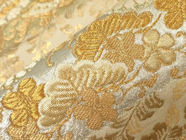 平和屋着物▼六通柄袋帯 横段花蝶鳥文 金銀糸 鈴乃屋扱い 正絹 逸品 CABC4532dy