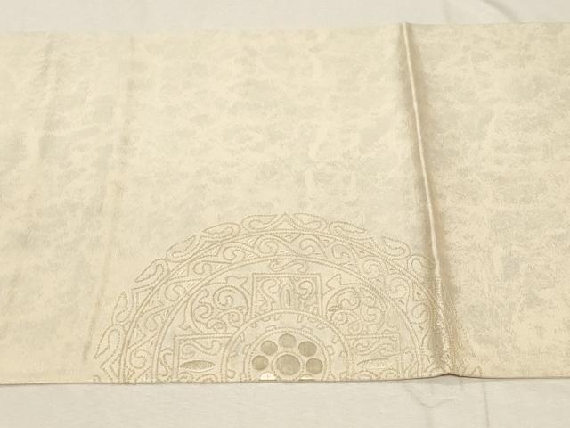 平和屋着物▼中国三大刺繍 相良刺繍 総刺繍 太鼓柄袋帯 正倉院 引箔 正絹 逸品 CABC4556dy