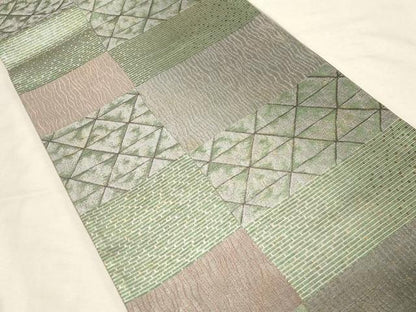 平和屋着物▼六通柄袋帯 ふくれ織 吉祥文 金銀糸 正絹 逸品 CABC4574dy