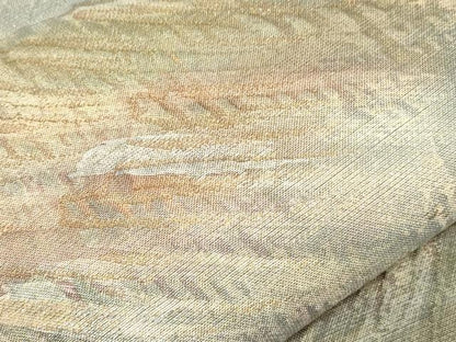 平和屋着物▼全通柄袋帯 ふくれ織 遠山文 金糸 正絹 逸品 CABC4579dy