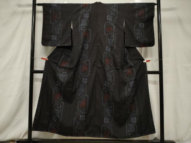 平和屋着物■上質な紬　吉祥花文　正絹　逸品　未使用　CABC4605dy