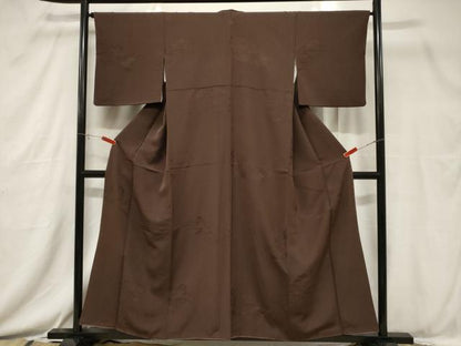 平和屋着物■上質な色無地 絵巻風景地紋 憲法色 正絹 逸品 CABC4614dy