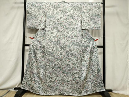 平和屋着物■上質な小紋 松竹梅風景文 正絹 逸品 CABC4617dy