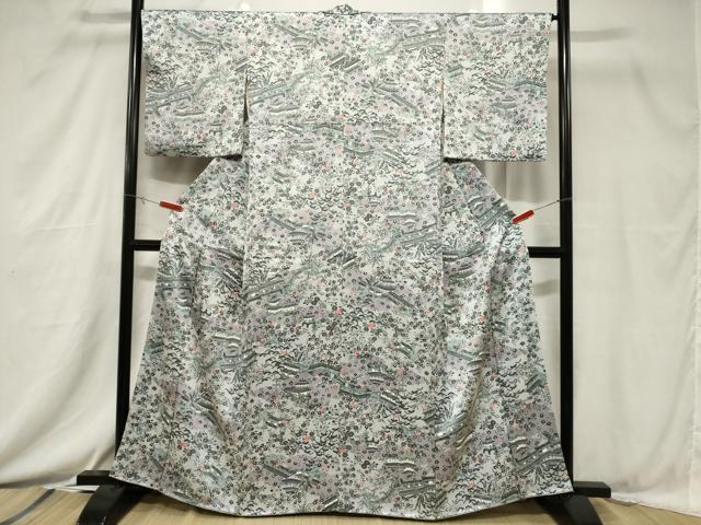 平和屋着物■上質な小紋 松竹梅風景文 正絹 逸品 CABC4617dy