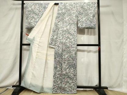 平和屋着物■上質な小紋 松竹梅風景文 正絹 逸品 CABC4617dy