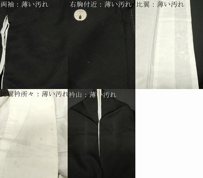平和屋着物■豪華黒留袖　松竹梅　銀彩　正絹　逸品　CABC4618dy