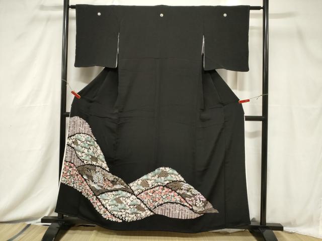 平和屋着物■豪華黒留袖　松竹梅　銀彩　正絹　逸品　CABC4618dy