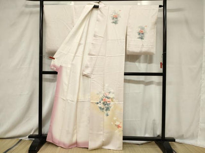 平和屋着物■訪問着 草花文 暈し染め 金彩 やまと誂製 正絹 逸品 CABC4626dy