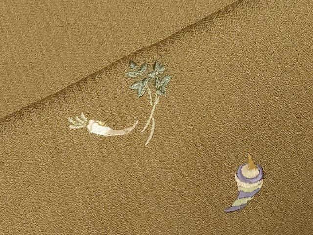 平和屋着物■訪問着 総刺繍 成り物 金糸 正絹 逸品 CABC4629dy
