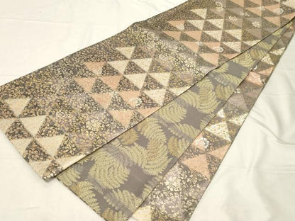 平和屋着物●両面 全通柄袋帯 作家物 響 唐華 金糸 正絹 逸品 CABC4643dy