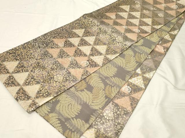 平和屋着物●両面 全通柄袋帯 作家物 響 唐華 金糸 正絹 逸品 CABC4643dy