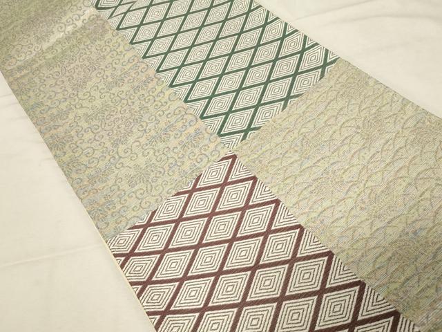 平和屋着物●西陣織の職人・田村螢成 京都・美山織工房 螢庵 蛍庵 全通柄袋帯 菱草花文 金銀糸 正絹 逸品 CABC4645dy