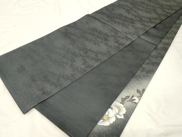 平和屋着物●京都の名門ブランド 銀花仙 太鼓柄袋帯 草花文 銀通し地 正絹 逸品 未使用 CABC4654dy